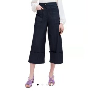 SZ0 Kate Spade Blue Ankle Cropped Jeans Wide-Leg